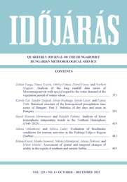 IDŐJÁRÁS a HungaroMet Nonprofit Zrt. angol nyelvű folyóirata »